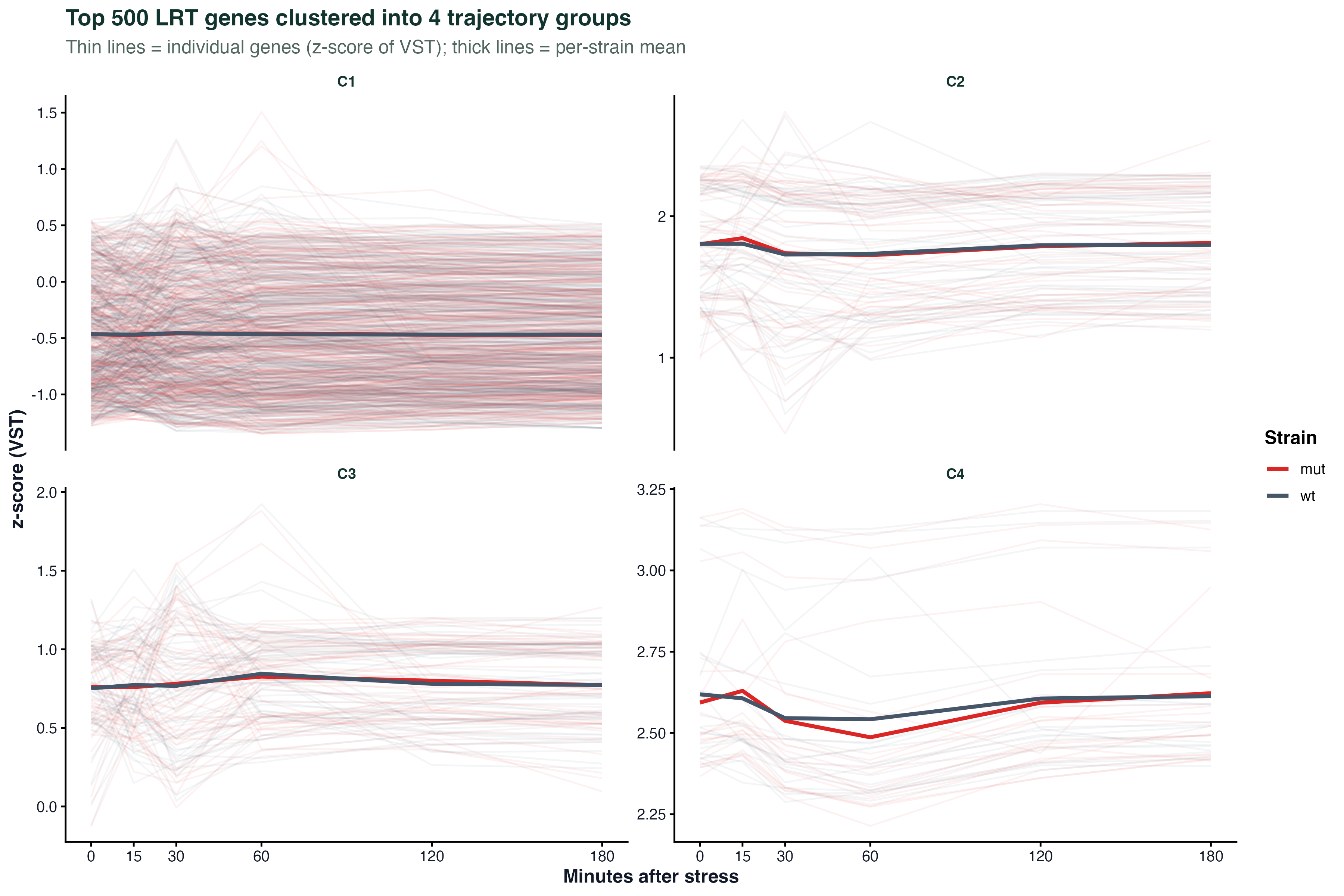 Clustered time trajectories